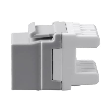 Monoprice Cat6 RJ-45 180-Degree Punch Down Keystone Jack Short body 28mm_ Gray 27557